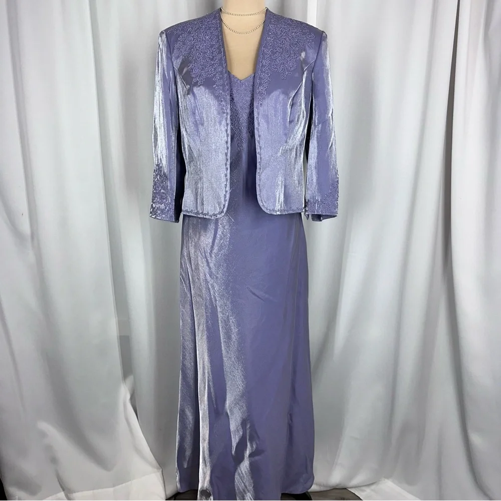 Alex‎ Evenings Petite Dress And Bolero Jacket Sz 8P Gown Mother Of The Bride